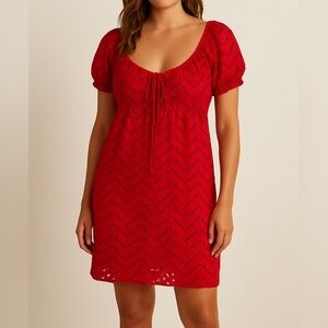 NWT- La Blanca By Rod Beattie Womens Eyelet Swim Coverup Dress. Size M